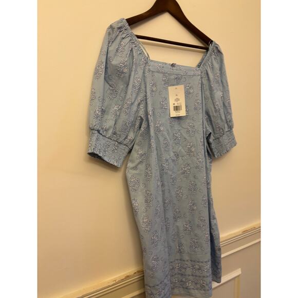 Crown & Ivy Blue Floral Smocked Puff Sleeve Dress – Women’s XL (New With Tags) - Picture 2 of 11